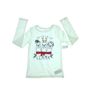 Gap lány Hosszú ujjú Póló - Láma #fehér 31603009 Gyerek hosszú ujjú pólók - Pamut
