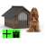 Pepita insulated dog house for medium-sized dogs, brown color, with free toy
