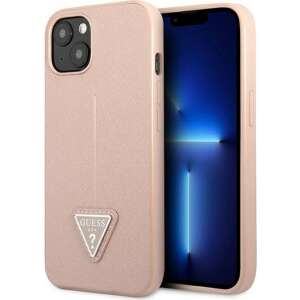 Guess Saffiano Triangle różowe etui na iPhone 13 mini - Guess