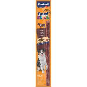 Vitakraft Beef Stick Hundesnack, 120g, Originalgeschmack, mit Herz, zuckerfrei, hergestellt in Deutschland - Viehzucht