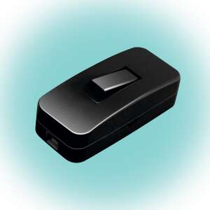 Black in-line light switch, 4A, 2x0.75mm2, for indoor use, for lamps only - Electrical Installation