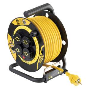 Tambur de cablu Stanley de 20 m pentru exterior cu 4 prize - Prelungitoare