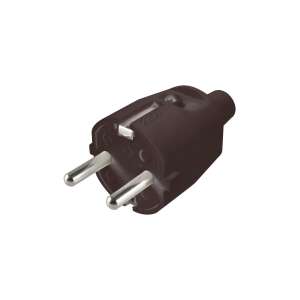 Black grounded plug with straight cable entry - Electrical Installation