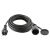 10m black rubberized extension cord with socket and plug