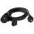 Black 10 meter outdoor extension cord with IP44 protection, 3x1.5mm2 cable