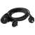 Black 10 meter outdoor extension cord with IP44 protection, 3x1.5mm2 cable