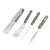 BBQ grill tool set with 4 pieces, including tongs, spatula, fork, and knife, with wooden handles