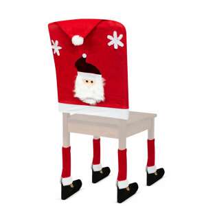Santa Claus chair cover set for Christmas, red and white, 50 x 60 cm - Christmas