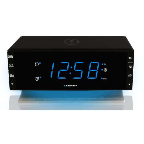 Blaupunkt CR55Charge alarm clock radio with wireless charging, black