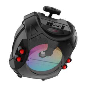 Przenośny głośnik karaoke Bluetooth ZQS-12109 z wielokolorowymi diodami LED, czarny - Artykuły techniczne i elektronika