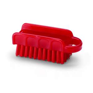 Aricasa/Igeax red plastic nail brush with handle, for cleaning nails and small parts - Ariston