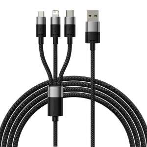 Kabel Baseus StarSpeed 3 w 1, czarny, USB-C, micro USB, złącza Lightning - Kabel Lightning