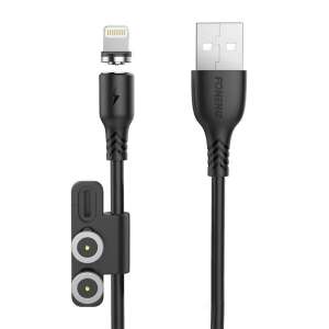 Cablu USB magnetic Foneng X62 3 în 1 pentru USB-C / Lightning / Micro USB, 1m, negru - Foneng