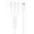 Cablu de încărcare alb Foneng X80 3-în-1 cu conectori multipli