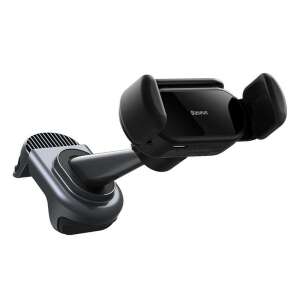 Baseus T-Space Solar Electric Car Mount, black, angled view - Baseus