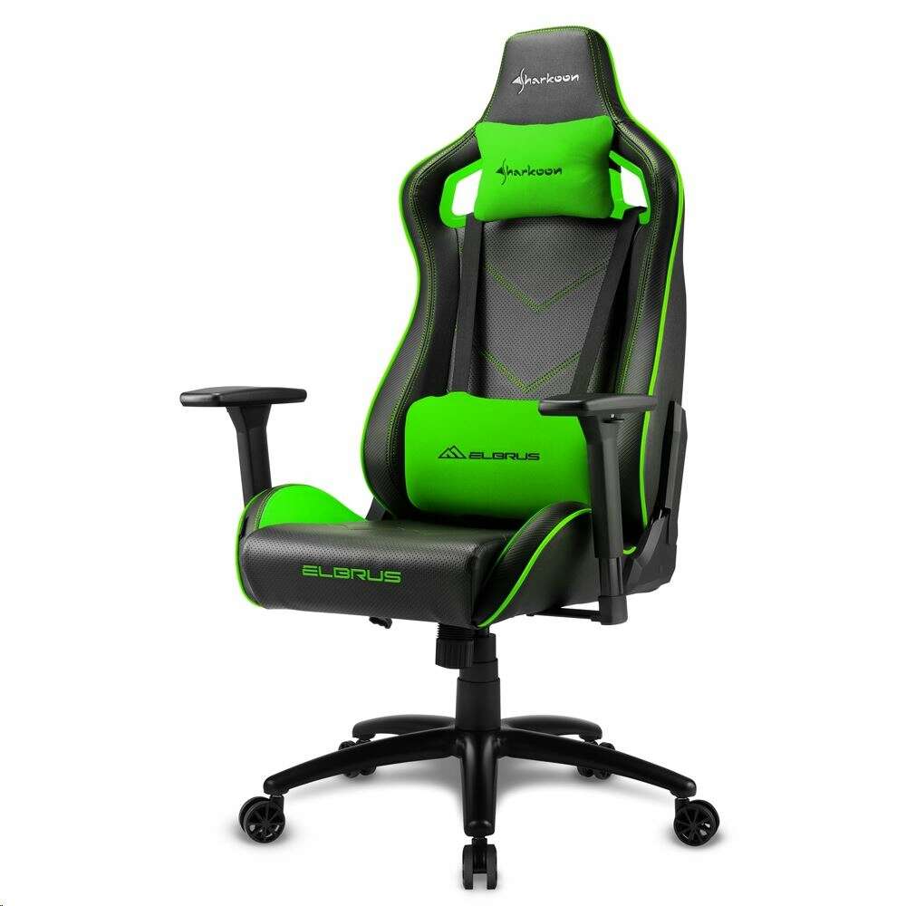 Sharkoon elbrus 2 gaming szék fekete-zöld (4044951027682)