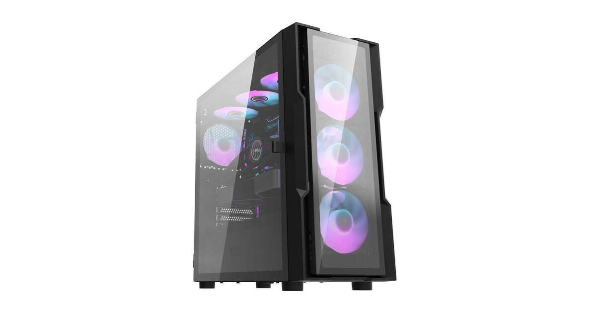 Darkflash DK431 Glass Computer Case + 4 fans (black) | Pepita.hu