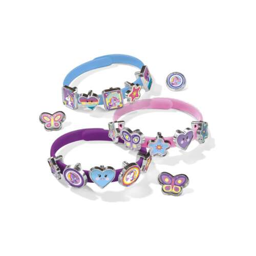 Totum Einhorn Armband Bastelset, 3 Armbänder mit 18 Charms