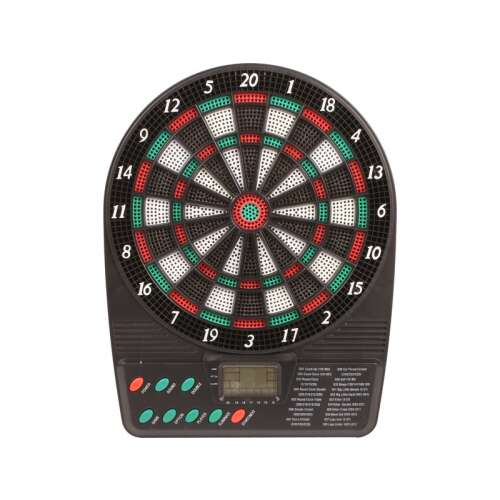 Electronic dartboard, 2-8 players, 18 game modes, 159 settings, 3 darts, 12 replacement tips, top-quality product