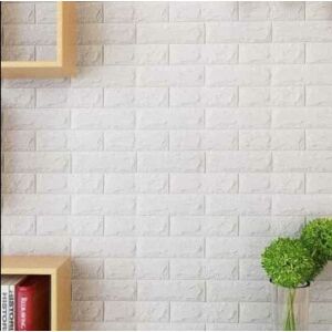 Dekorfal - Öntapadós Téglafal Panel - Fehér - 200x80 cm