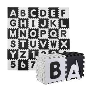 Ricokids XXL Giant Foam Puzzle 180x180cm (36 pcs 30x30cm) - Numbers and Letters #black-white