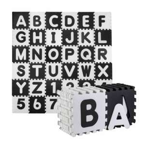 Ricokids XXL Óriás Szivacs puzzle 180x180cm (36db 30x30cm)  - Számok és betűk #fekete-fehér 93883492 Babák & Tipegők