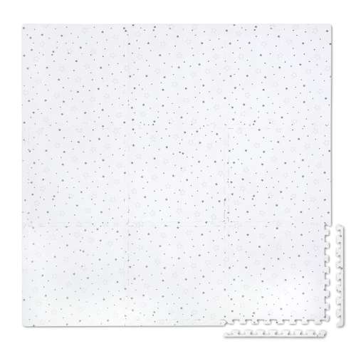 Ricokids foam puzzle playmat, 150x150cm, white with grey stars
