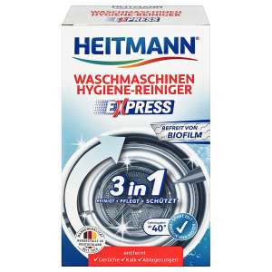 Heitmann Waschmaschinen Hygiene-Reiniger Express, 3 in 1, entfernt Gerüche, Kalk und Ablagerungen - Reinigungsmittel