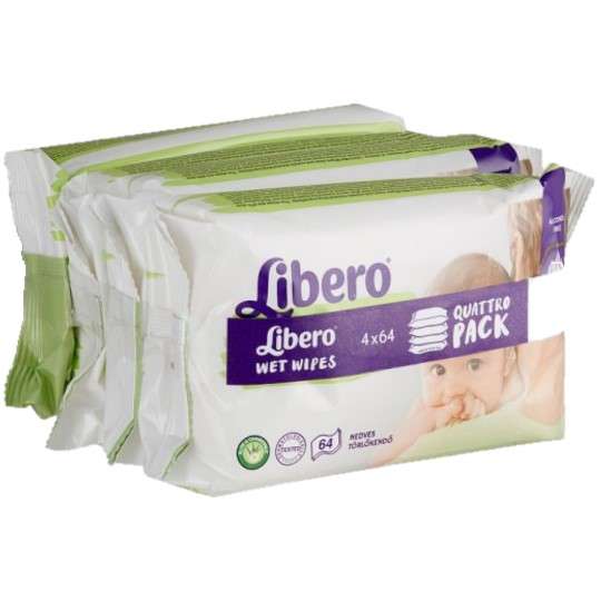 Libero Lightly Scented vlhčené Utierky - balík (4x64ks)