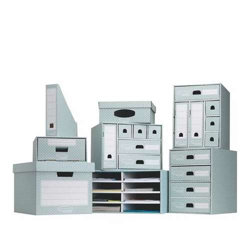 FELLOWES Tároló doboz, karton, 33,3x28,5x39 cm FELLOWES, "Style", kék-fehér 31607290