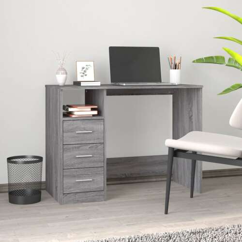 vidaXL szürke sonoma színű szerelt fa íróasztal 102x50x76 cm 59828544