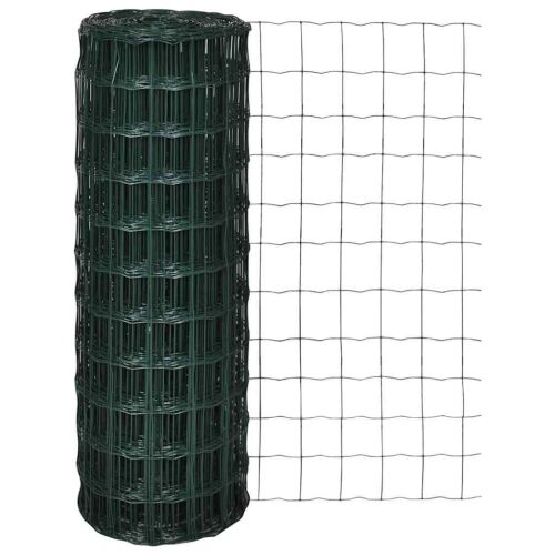 vidaXL Acélkerítés - Zöld - 10x0,8m