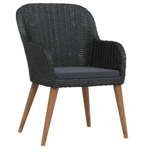 vidaXL black rattan garden chair with cushion - Garden Set