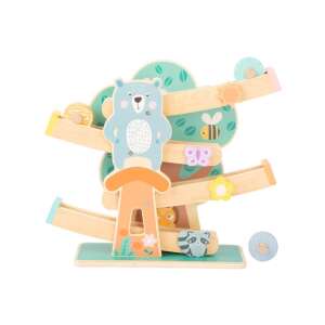 Small foot fa játék, erdei állatos golyópálya medvével, méhekkel, pillangóval, mosómedvével, oroszlánnal és nappal - Golyópálya