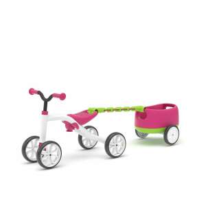 Könnyű tricikli RideOn Quadie utánfutóval, Állítható üléssel, Kis rekesszel a nyeregben, 3.8 kg, 1-3 évig, Chillafish, rózsaszín 59855817 Chillafish