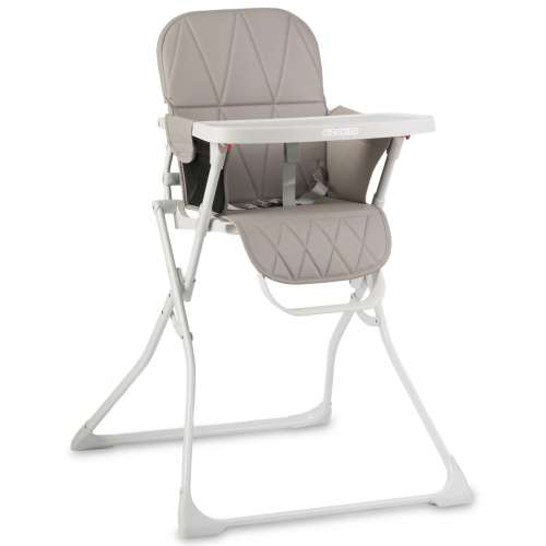Ricokids Nuco high chair in white and gray, with a padded seat and a removable tray