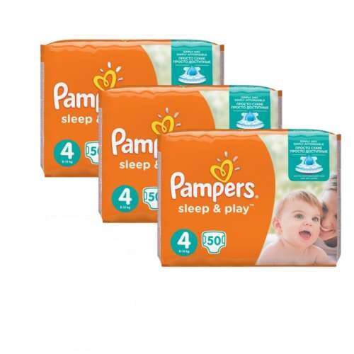 Pampers Sleep&Play monthly nappy pack 9-14kg Maxi (3x50pcs