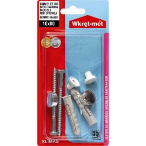WC rögzítő garnitúra csomagolásban, Wkret-met BKMMX-10080B - Szaniter rögzítő készlet