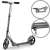 Soke City foldable scooter with double brake system, gray, 3/4 view with spring