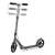 Soke City foldable scooter with double brake system, gray, front view with adjustable handlebar