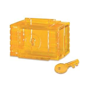 4M Sci:Bits Amaze Box puzzle, žltá plastová krabička s kľúčom, STEM hračka pre deti - Logické hry