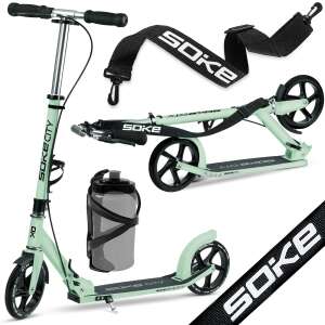 Soke City folding scooter with carrying strap and bottle holder - Scootering