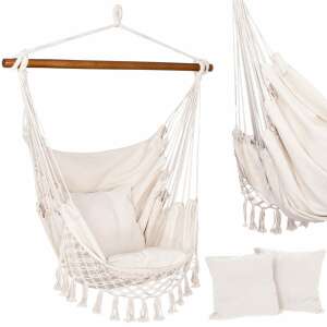 Springos Brazil hanging chair with two pillows, collage - Springos