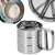 Springos stainless steel flour sifter with handle, collage of different views