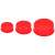 Springos 3 piece red silicone cake pan set, bottom view