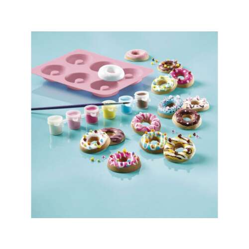 Totum Donut Factory, Donut-Bastelset, Gipsguss-Set, Kinderbasteln, Rollenspiel, kreative Aktivität, fertige Donuts