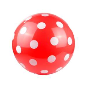 Červená a biela bodkovaná nafukovacia lopta, 600 mm, nenafukovaná - Gumené loptičky