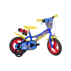 Sonic the Hedgehog 12 Zoll Kinderfahrrad, blau und gelb, mit Stützrädern - Dino Bikes