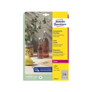 Avery Zweckform L7785-25 Átlátszó címkék, 270 címke a csomagban, 17,8 x 10 mm, lézernyomtatható - Avery