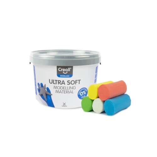 Creall Ultra Soft Modelliermasse, 1100g, mehrfarbig, lufttrocknend, für Kinder, Basteln, Kunstprojekte
